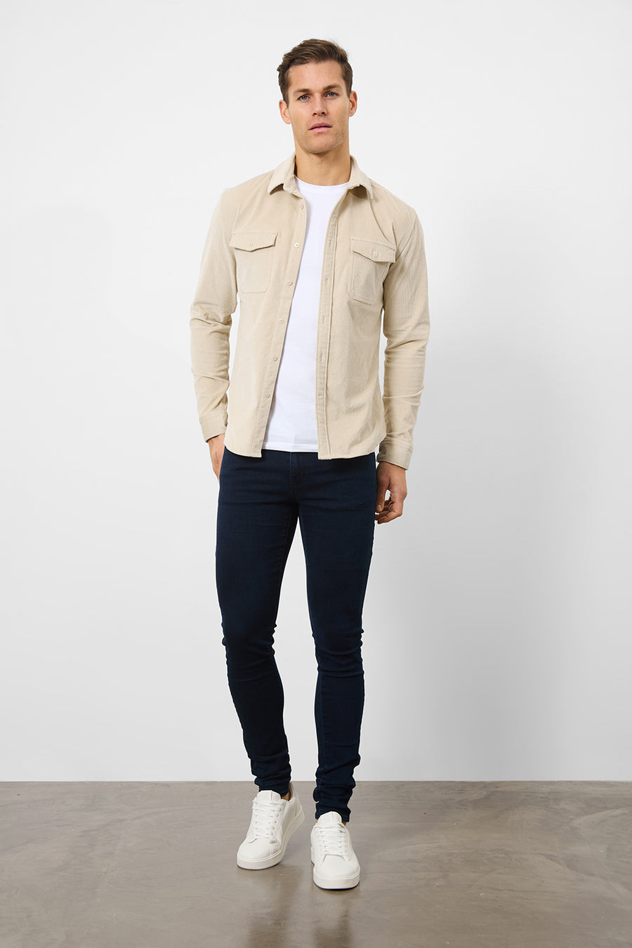 Cord Overshirt in Winter White - TAILORED ATHLETE - USA