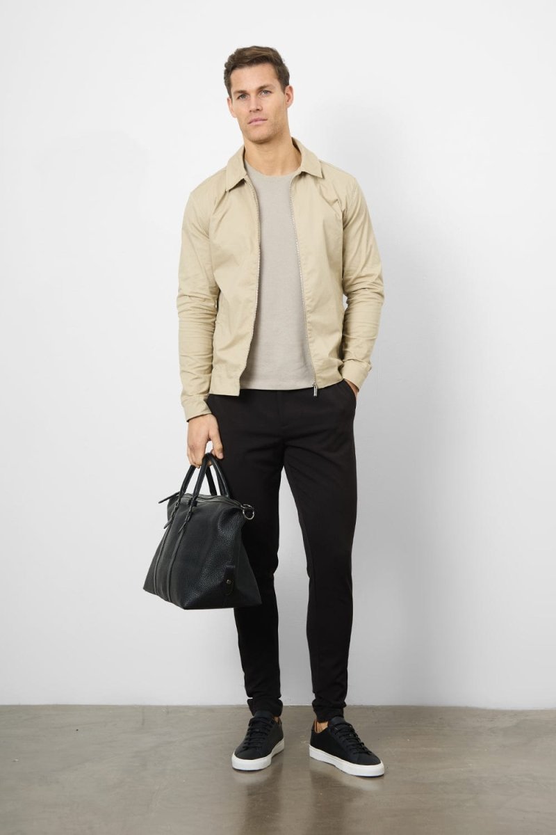 Cotton Blend Harrington in Stone - TAILORED ATHLETE - USA
