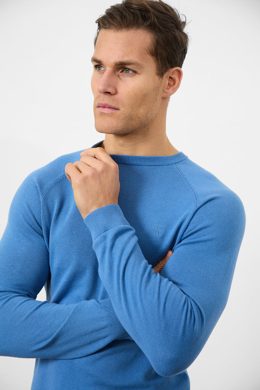 Cotton Crew Neck in Ocean Blue - TAILORED ATHLETE - USA