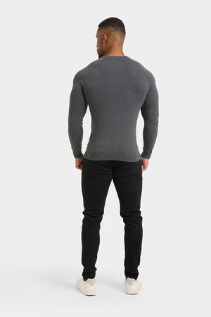 Cotton Crew Neck in Dark Grey Marl - TAILORED ATHLETE - USA