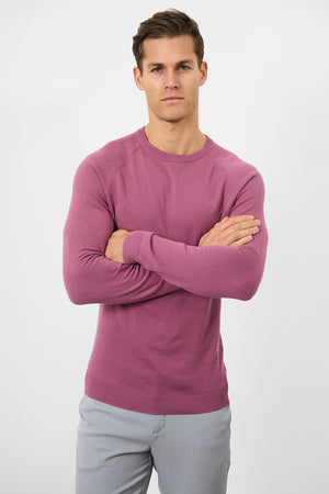 Cotton Crew Neck in Mulberry - TAILORED ATHLETE - USA