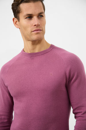 Cotton Crew Neck in Mulberry - TAILORED ATHLETE - USA