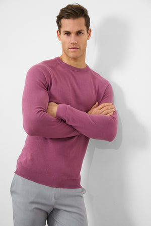 Cotton Crew Neck in Mulberry - TAILORED ATHLETE - USA