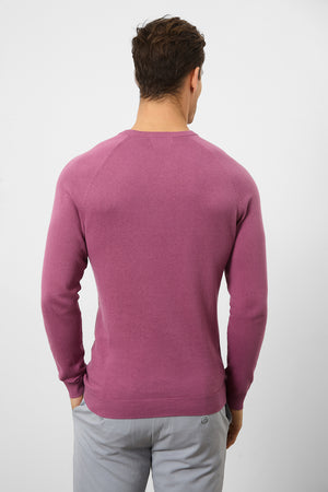 Cotton Crew Neck in Mulberry - TAILORED ATHLETE - USA