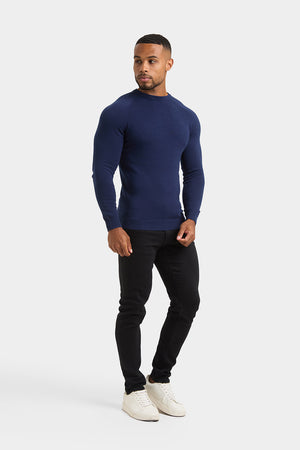 Cotton Crew Neck in Navy - TAILORED ATHLETE - USA