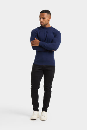 Cotton Crew Neck in Navy - TAILORED ATHLETE - USA