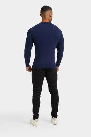 Cotton Crew Neck in Navy - TAILORED ATHLETE - USA