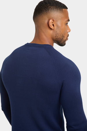 Cotton Crew Neck in Navy - TAILORED ATHLETE - USA