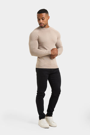 Cotton Crew Neck in Neutral - TAILORED ATHLETE - USA