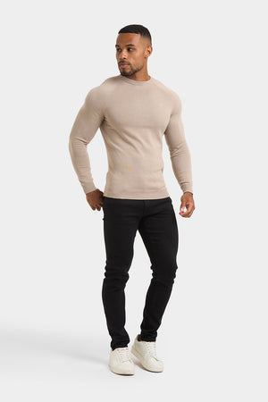 Cotton Crew Neck in Neutral - TAILORED ATHLETE - USA