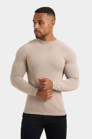 Cotton Crew Neck in Neutral - TAILORED ATHLETE - USA