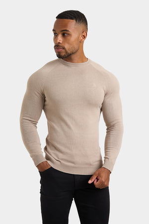 Cotton Crew Neck in Neutral - TAILORED ATHLETE - USA