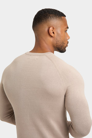 Cotton Crew Neck in Neutral - TAILORED ATHLETE - USA