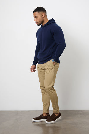 Cotton Knitted Hoodie in Navy - TAILORED ATHLETE - USA