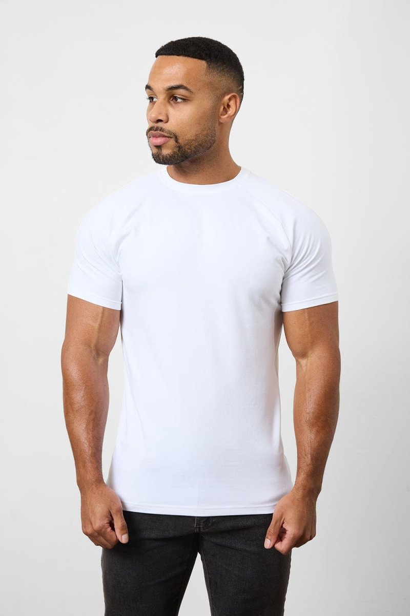 3 Pack Athletic Fit Crew Neck T-Shirt in White - TAILORED ATHLETE - USA
