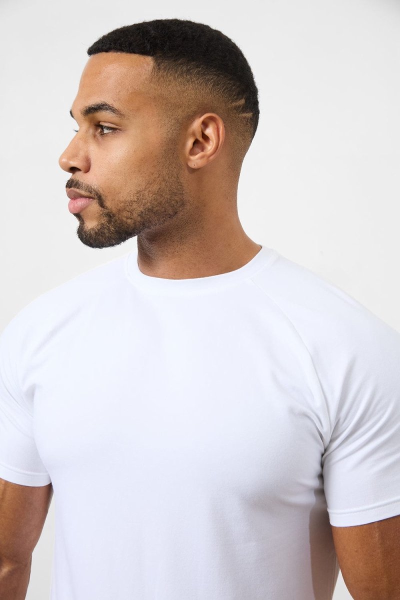 7 Pack Athletic Fit Crew Neck T-Shirt in White - TAILORED ATHLETE - USA