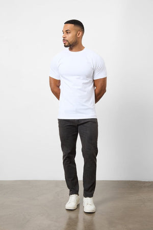 3 Pack Athletic Fit Crew Neck T-Shirt in White - TAILORED ATHLETE - USA
