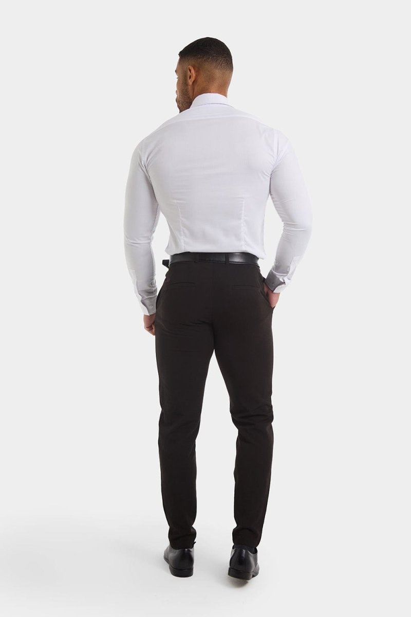 Athletic Fit Cutaway Collar Shirt in White L Athletic Fit Cutaway Collar Shirt in White L
