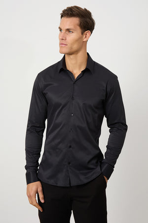 Defined Twill Shirt in Black - TAILORED ATHLETE - USA