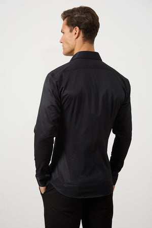 Defined Twill Shirt in Black - TAILORED ATHLETE - USA