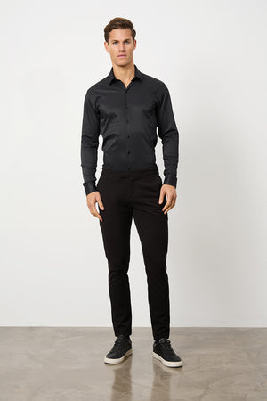 Defined Twill Shirt in Black - TAILORED ATHLETE - USA