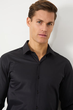 Defined Twill Shirt in Black - TAILORED ATHLETE - USA