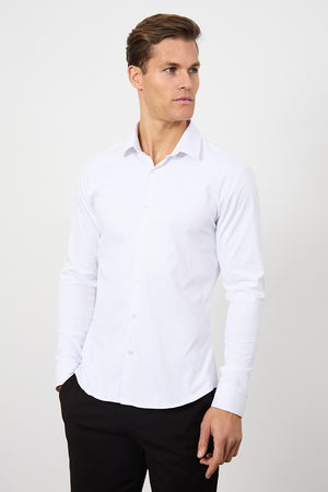 Defined Twill Shirt in White - TAILORED ATHLETE - USA