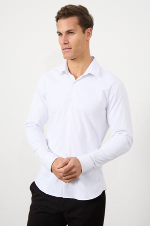 Defined Twill Shirt in White - TAILORED ATHLETE - USA