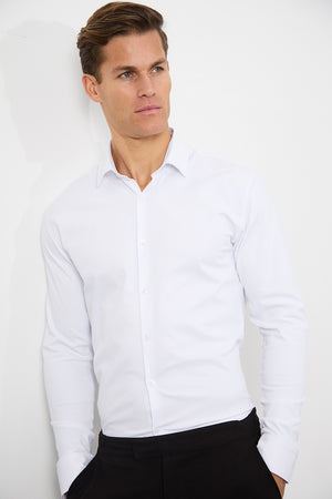 Defined Twill Shirt in White - TAILORED ATHLETE - USA