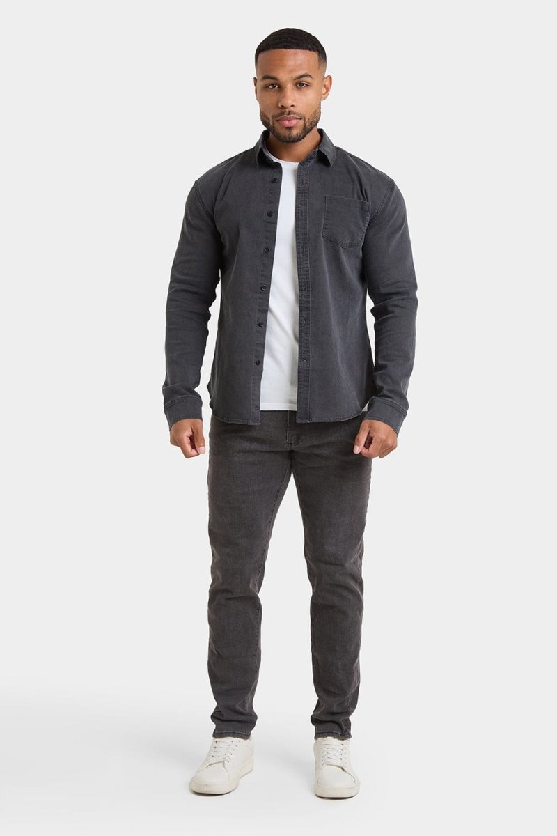 Denim Shirt in Dark Grey