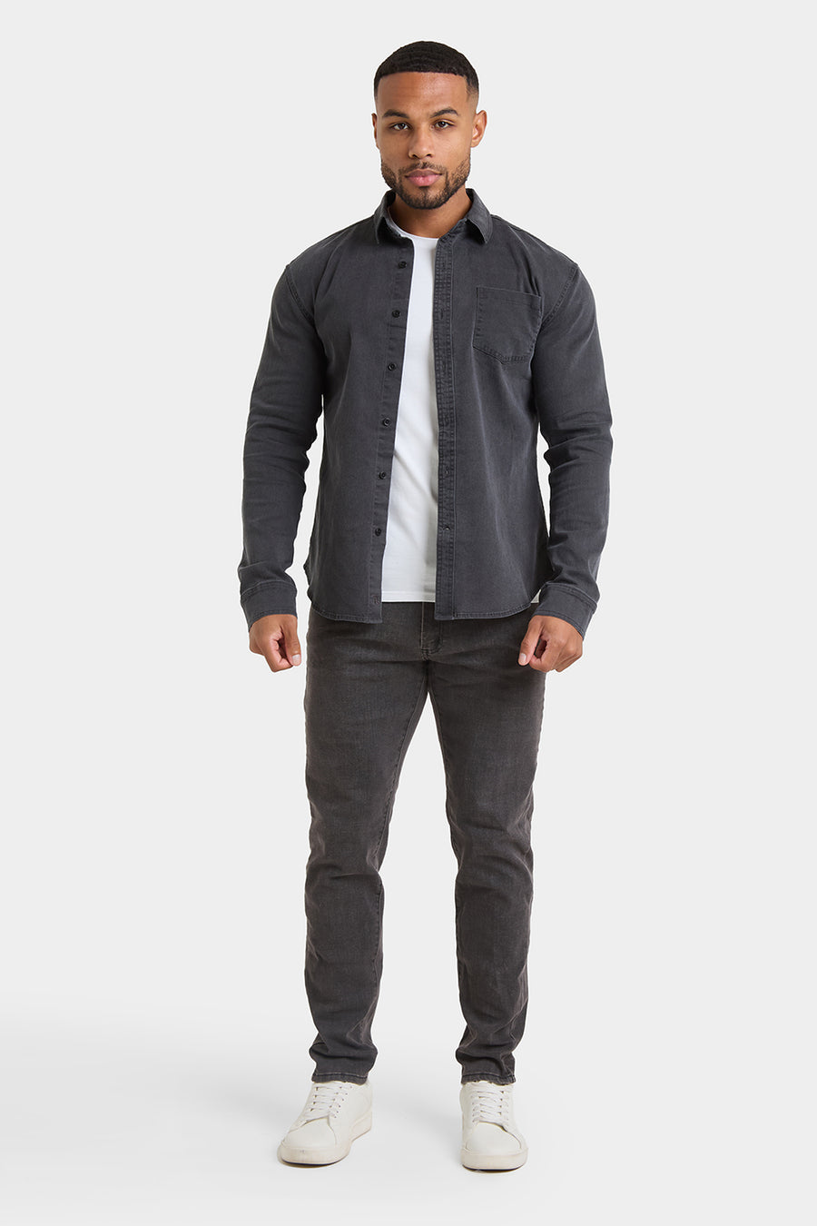 Denim Shirt in Dark Grey - TAILORED ATHLETE - USA