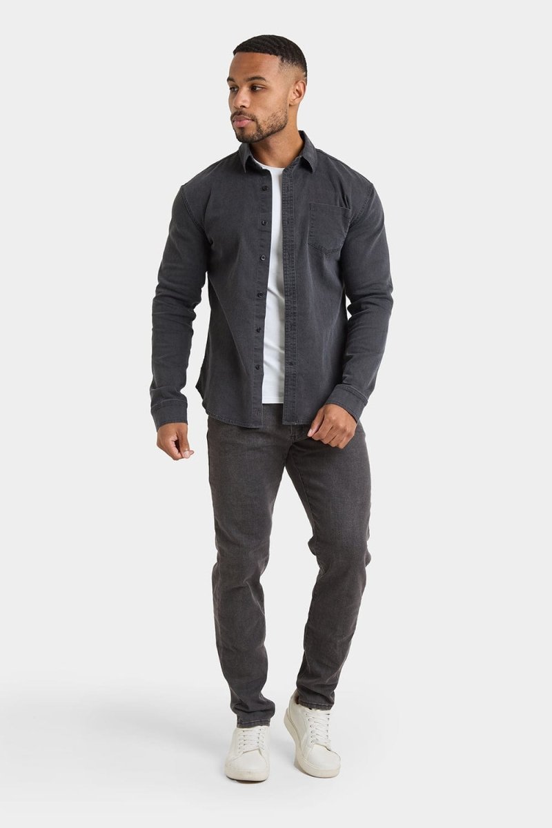 Denim Shirt in Dark Grey Denim Shirt in Dark Grey