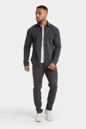 Denim Shirt in Dark Grey - TAILORED ATHLETE - USA