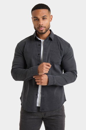 Denim Shirt in Dark Grey - TAILORED ATHLETE - USA