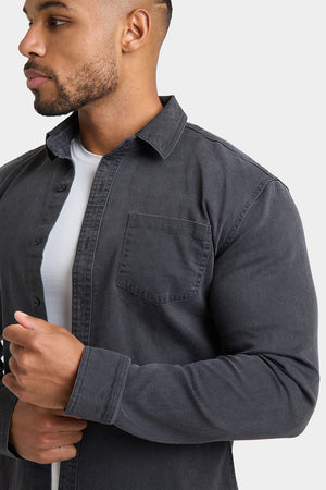 Denim Shirt in Dark Grey - TAILORED ATHLETE - USA