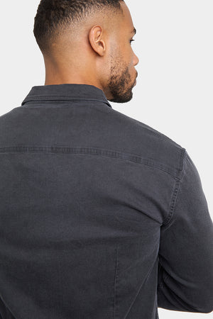 Denim Shirt in Dark Grey - TAILORED ATHLETE - USA