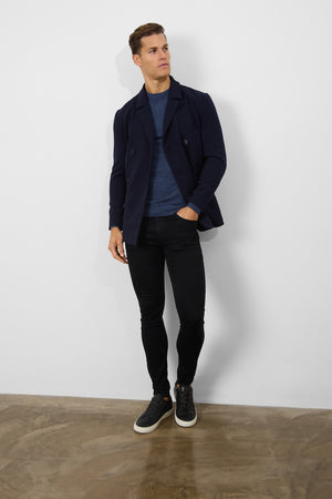 Double Breasted Peacoat in Navy - TAILORED ATHLETE - USA