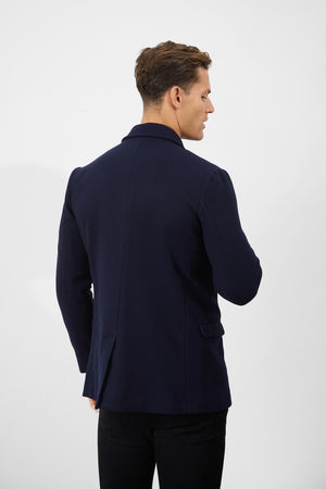 Double Breasted Peacoat in Navy - TAILORED ATHLETE - USA