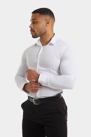 Double Cuff Shirt in White - TAILORED ATHLETE - USA