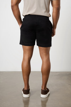 Athletic Fit Drawstring Chino Short 5" in Black - TAILORED ATHLETE - USA