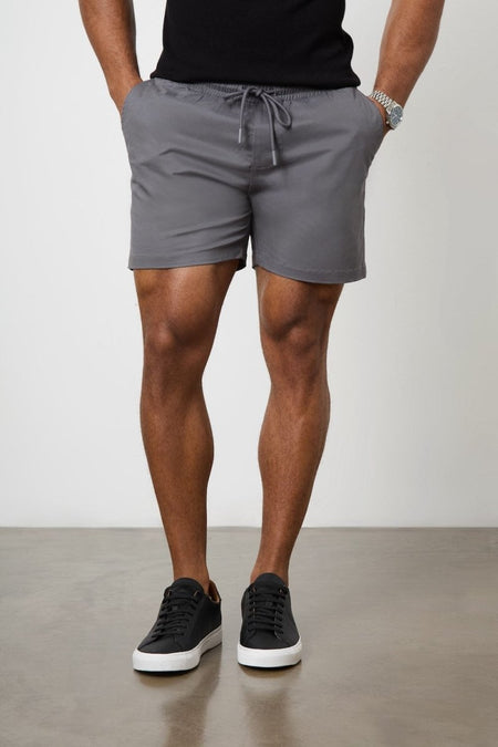 Athletic Fit Drawstring Chino Short 5" in Dark Grey - TAILORED ATHLETE - USA