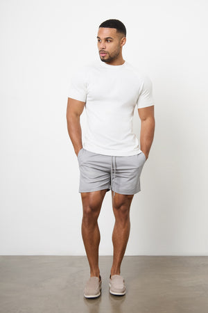 Athletic Fit Drawstring Chino Short 5” in Pale Grey - TAILORED ATHLETE - USA