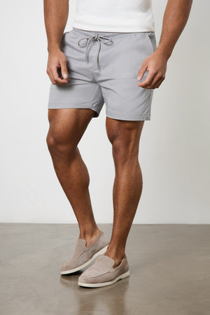 Athletic Fit Drawstring Chino Short 5” in Pale Grey - TAILORED ATHLETE - USA