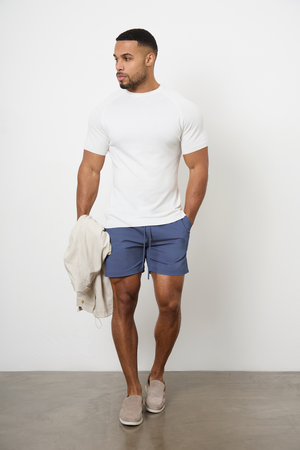 Athletic Fit Drawstring Chino Short 5" in Airforce - TAILORED ATHLETE - USA