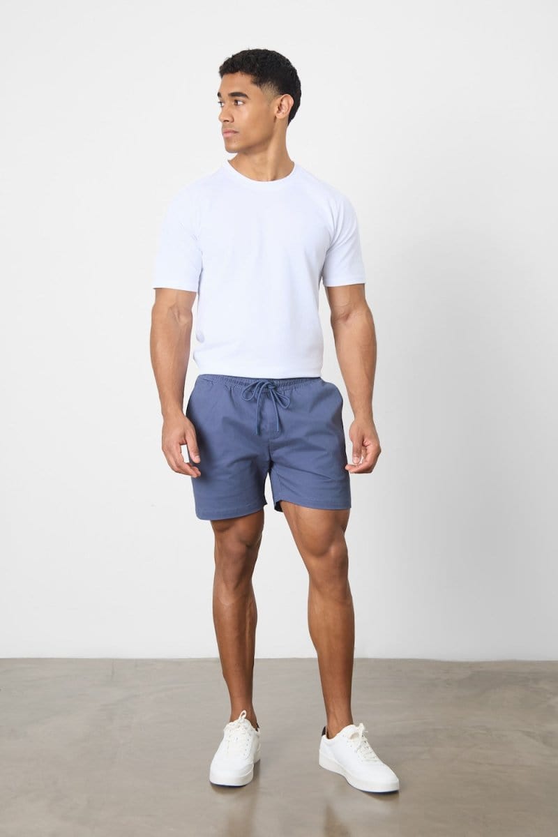 Athletic Fit Stretch Drawstring Chino Short 5" in Airforce - TAILORED ATHLETE - USA