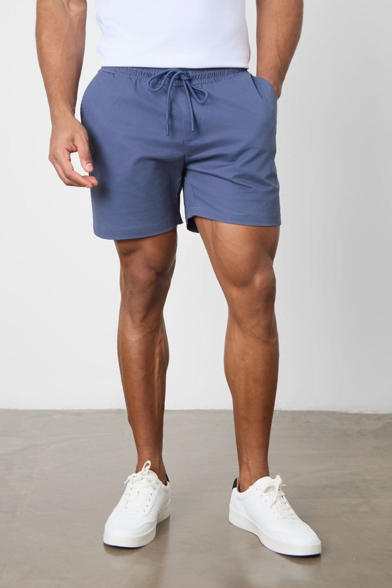 Athletic Fit Drawstring Chino Short 5" in Airforce - TAILORED ATHLETE - USA