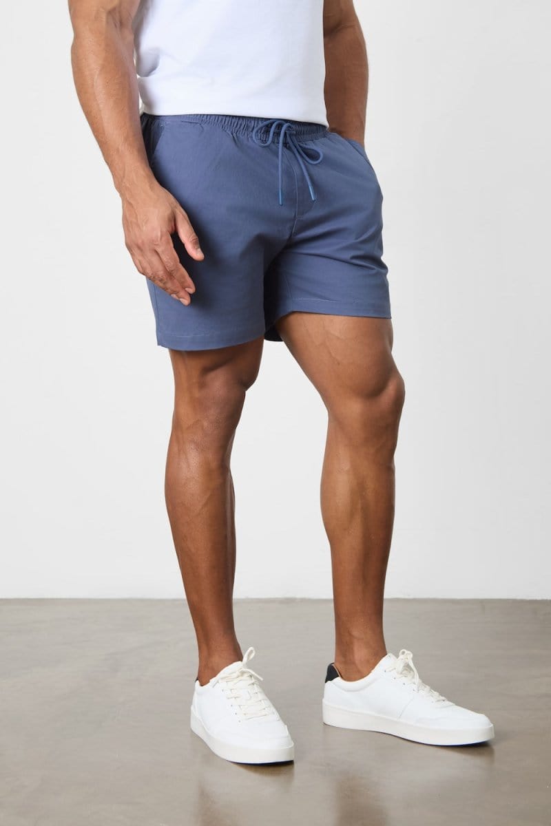 Athletic Fit Stretch Drawstring Chino Short 5" in Airforce - TAILORED ATHLETE - USA