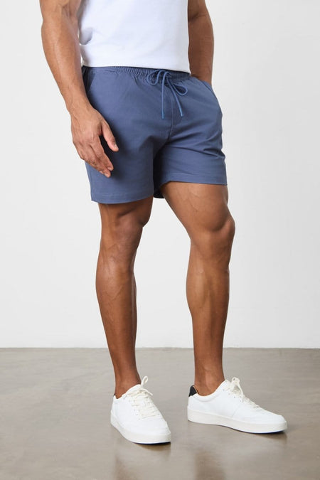 Athletic Fit Stretch Drawstring Chino Short 5" in Airforce - TAILORED ATHLETE - USA
