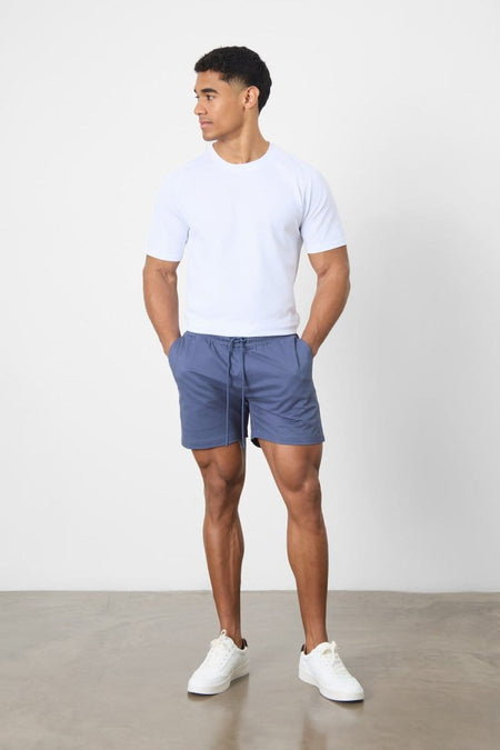 Athletic Fit Stretch Drawstring Chino Short 5" in Airforce - TAILORED ATHLETE - USA