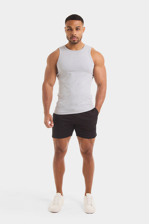 Athletic Fit Drawstring Chino Short 5" in Black - TAILORED ATHLETE - USA